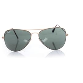 Autre Marque-Ray-Ban, Aviator flat metal with black/green gradient.-Black,Green