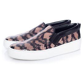 sergio rossi, Deslize em tênis de pele Python. Preto Outro