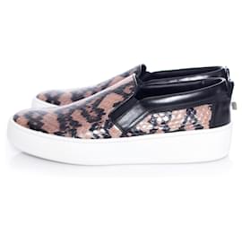 Sergio Rossi-sergio rossi, Slip on Python skin trainers.-Black,Other