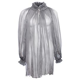 Alexander McQueen, Graue transparente romantische Bluse. Grau