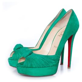 Christian Louboutin-Christian Louboutin, Zapatos de salón Greissimo de ante color menta.-Verde