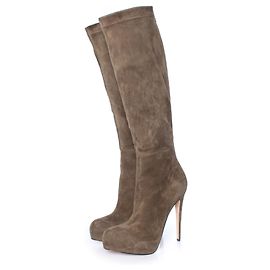 Brian Atwood, Kaki suede boots Green