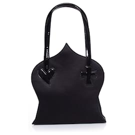 Christian Lacroix-Christian Lacroix, silk and patent leather bag-Black