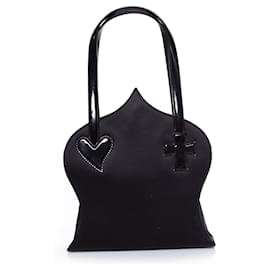Christian Lacroix-Christian Lacroix, silk and patent leather bag-Black