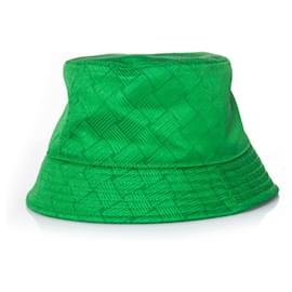 Bottega Veneta-Bottega Veneta, cappello da pescatore intrecciato verde-Verde