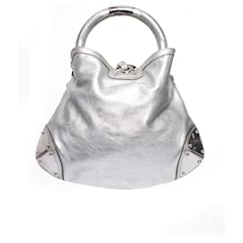 Gucci-gucci, Indy leather handbag.-Silvery