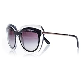 Dolce & Gabbana-DOLCE & GABBANA, Oversized Black on transparent sunglasses.-Other
