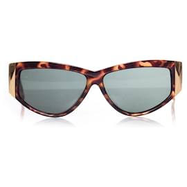 Gianni Versace-Gianni Versace, Óculos de sol retangulares tartaruga.-Marrom
