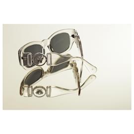 Gianni Versace-Gianni Versace, occhiali da sole trasparenti oversize vintage.-Altro