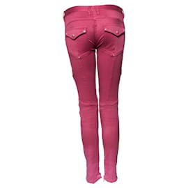 Balmain-Balmain, pink biker jeans with color gradient.-Pink