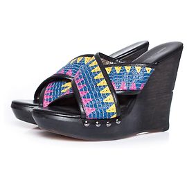 Autre Marque Diane von Furstenberg, Compensées ethniques à plateforme. Multicolore