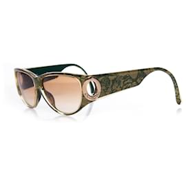 Christian Dior-Christian Dior, Vintage sunglasses in green and gold.-Green