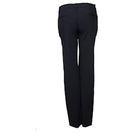 Christian Dior-DIOR, Pantalone nero con bordino in raso.-Nero
