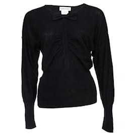 Sonia Rykiel-SONIA RYKIEL, Black cashmere sweater with bow.-Black