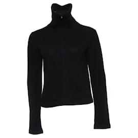 Yohji Yamamoto-Yohji Yamamoto, wool vest with extra high collar.-Black