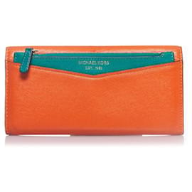 Michael Kors-Michael Kors, orange leather wallet-Orange