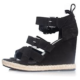 Balenciaga-balenciaga, suede wedge sandal-Black