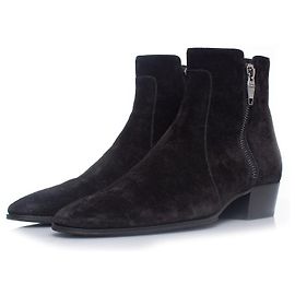Balmain, Black suede zip boots Black