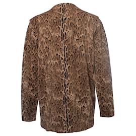 Saint Laurent-SAINT LAURENT, Leopard print lame wool cardigan-Brown
