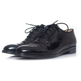 Autre Marque olive, Chaussures à lacets en cuir verni Noir
