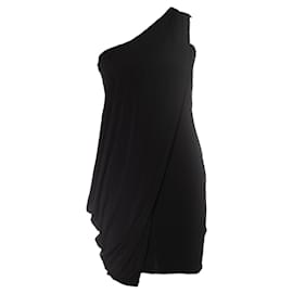 Autre Marque-Diane von Furstenberg, one shoulder draped dress-Black