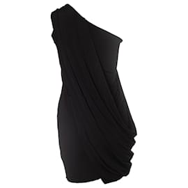 Autre Marque-Diane von Furstenberg, one shoulder draped dress-Black