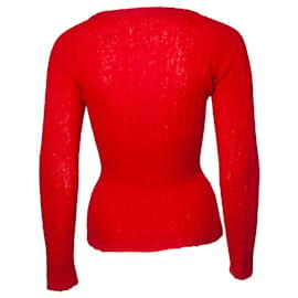 Moncler-MONCLER, Cardigan rosso-Rosso