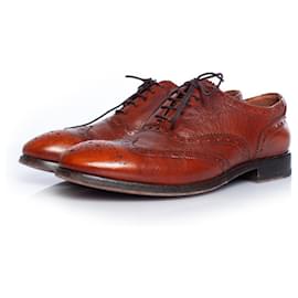 Paul Smith-Paul Smith, Broque leather lace up shoes-Brown