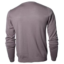 Lanvin-LANVIN, grey wool v neck sweater-Grey