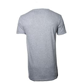 Balmain-Balmain, camiseta cinza com estampa de arma-Cinza