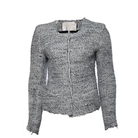 IRO, graue Bouclé-Jacke Grau