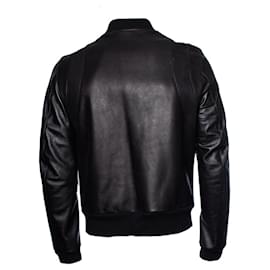 Balmain-Balmain, leather biker jacket-Black