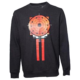 Givenchy-GIVENCHY, Grey crewneck sweater with print-Grey