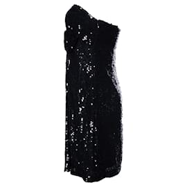 Autre Marque-Natan, Trägerloses Kleid mit Pailletten-Schwarz