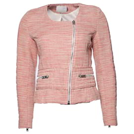 IRO, red boucle jacket with zipper Red