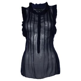 MARC JACOBS, top babado semitransparente azul Azul