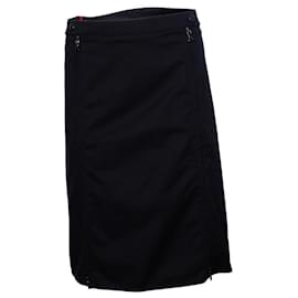 Prada-Prada, Black skirt with zippers-Black