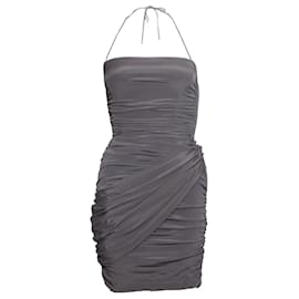 Blumarine-BLUMARINE, Trägerloses drapiertes Kleid-Grau