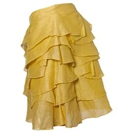 Reiss-Reiss, Multi layered skirt in yellow-Yellow