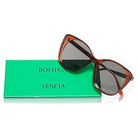 Bottega Veneta, gafas de sol de espejo de gran tamaño Castaño
