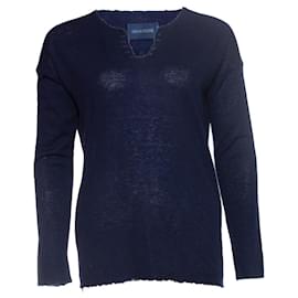Autre Marque-ZADIG & VOLTAIRE, cashmere top with strass-Blue