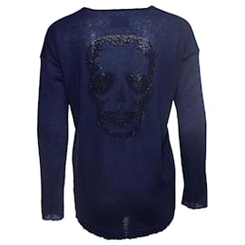 Autre Marque-ZADIG & VOLTAIRE, cashmere top with strass-Blue