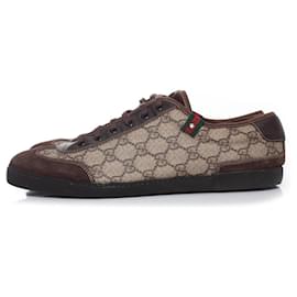 Gucci-gucci, GG canvas low top trainers-Brown