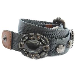 Marni, ceinture réglable avec pierres en taille S/M. Marron Vert Gris