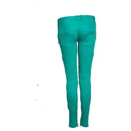 Balmain-Balmain, Biker jeans in green.-Green