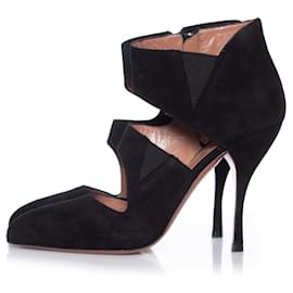 Alaïa-AZZEDINE ALAÏA, Botines rizados ante negro.-Negro