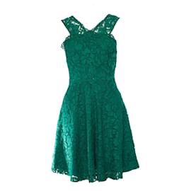 Sandro-Sandro, Green Riviera sleeveless lace dress.-Green