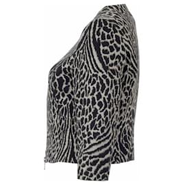 Wolford-WOLFORD, giacca bolero con il nero/stampa leopardata bianca nella taglia S.-Nero,Bianco