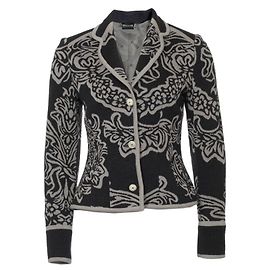WOLFORD, blazer en laine gris avec cachemire à imprimé fleuri en taille S. Gris