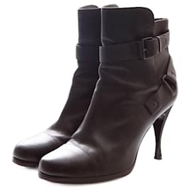 Balenciaga-balenciaga, black leather ankleboots with buckles in size 40.-Black
